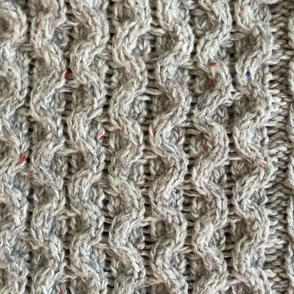 Lands' End Drifter Cable Knit  turtleneck sweater in Mottled grey M